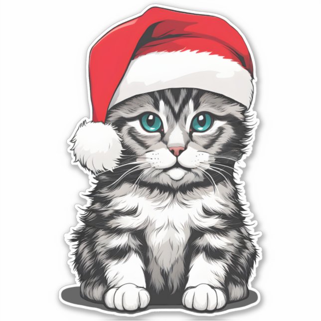Sticker Noël à Kitten (Devant)