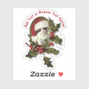 Sticker Noël à Kitten vintage