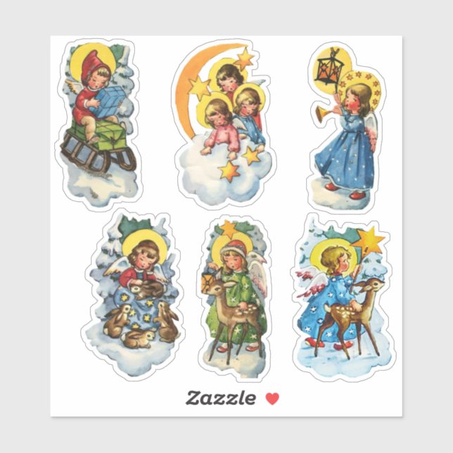Sticker Noël allemand vintage (Feuille)