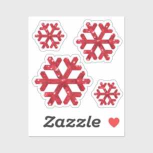 Sticker Noël aux flocons rouges