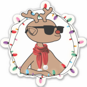 Sticker Noël Cool de vacances moderne Reindee