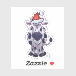Sticker Noël de la vache festive