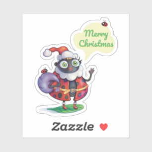 Sticker Noël de père Noël Ladybug
