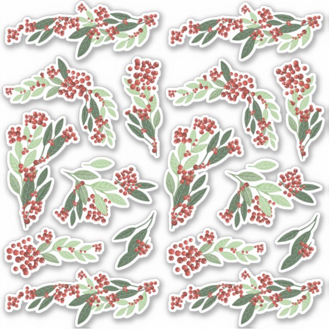 Sticker Noël d'élégance À feuillage persistant enchantée (Devant)