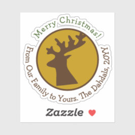 Sticker Noel d'or vert de rennes customisés