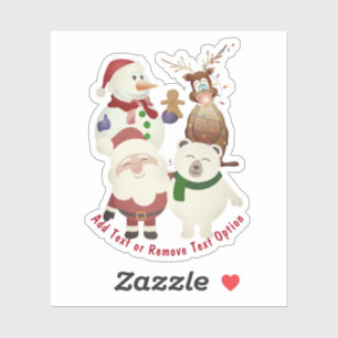 Sticker Noël du Père Noël et des amis