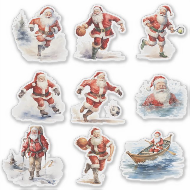 Sticker Noël du Père Noël sportif (Devant)