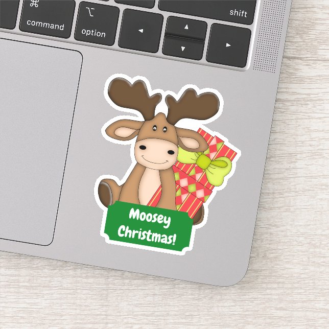 Sticker Noël mignon Moosey (Détail)
