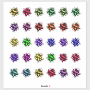 Sticker Noël Satin Bows Lot de Trente par feuille mignonne