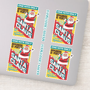 Sticker Noël une nuit seulement Père Noël en personne