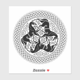 Sticker Noeud noir d'Epona de Celtic avec des chevaux