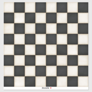 Sticker Noir & Antique Blanc Personnalisé Taille Échecboar