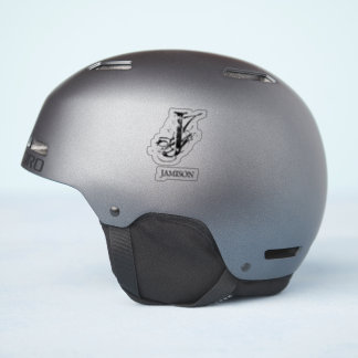 Sticker Noir Chic Monogramme Nom du logo Entreprise Casque