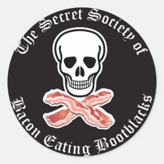 Sticker noir de la société secrète de bacon à mang