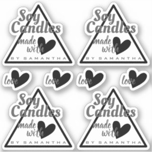 Sticker Noir et blanc Fabriqué avec des chandelles de soja