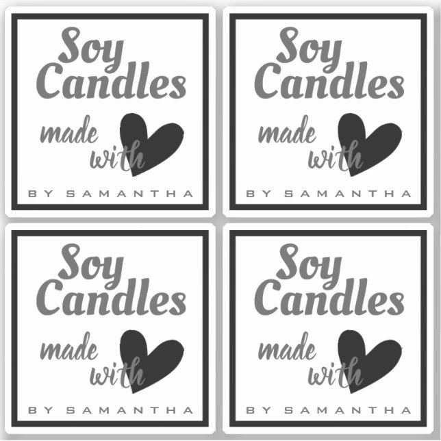 Sticker Noir et blanc Fabriqué avec des chandelles de soja (Devant)