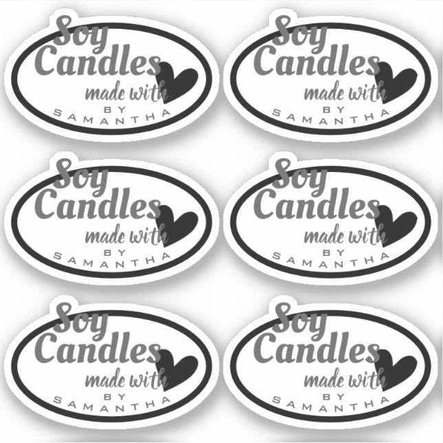 Sticker Noir et blanc Fabriqué avec des chandelles de soja (Devant)