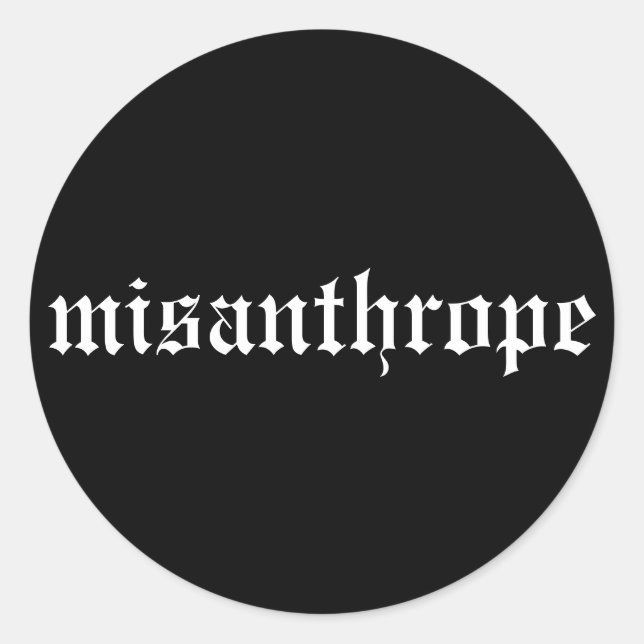 Sticker noir et blanc Misanthrope (Devant)