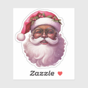 Sticker Noir fort Père Noël Melanin Noël Claus Hommes