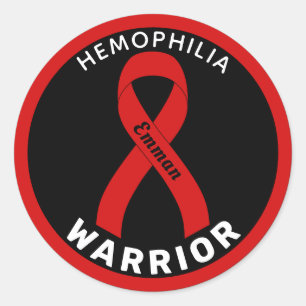 Sticker noir rond Hemophilia Warria