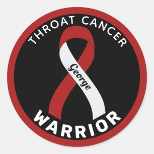 Sticker noir rond pour guerrier du cancer de la go