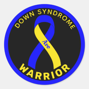 Sticker noir rond pour guerrier du syndrome de Dow