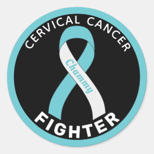 Sticker noir rond pour Lutte contre le cancer du c