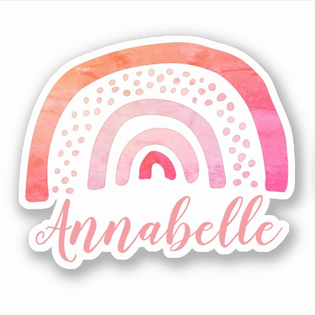 Sticker Nom arc-en-ciel brillant personnalisé (Devant)