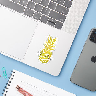 Sticker Nom d'ananas de luxe glamour Gold
