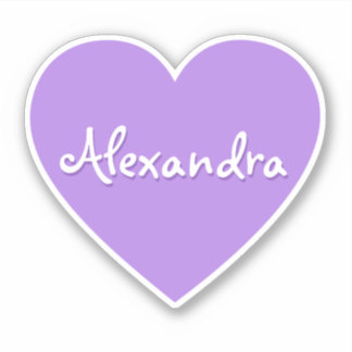Sticker Nom de coeur personnalisé grand violet
