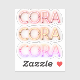 Sticker Nom de cora dans les néons brillants