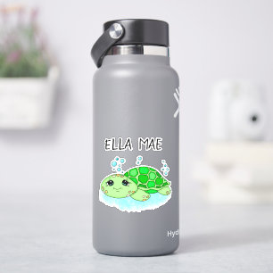 Sticker Nom de dessin personnalisé de la tortue mûre