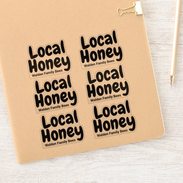 Sticker Nom de famille Jar de miel local (Carnet)