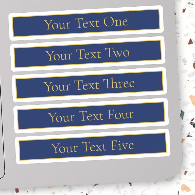 Sticker Nom de famille ou nom commercial Marine Blue & Gol (Créateur téléchargé)