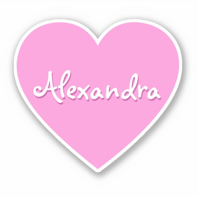 Sticker Nom de grand coeur rose personnalisé (Devant)