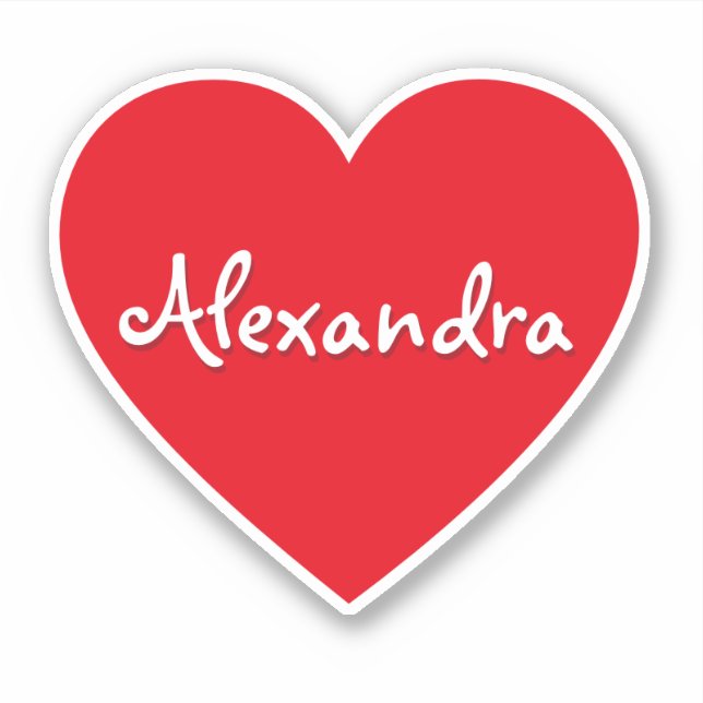 Sticker Nom de grand coeur rouge personnalisé (Devant)