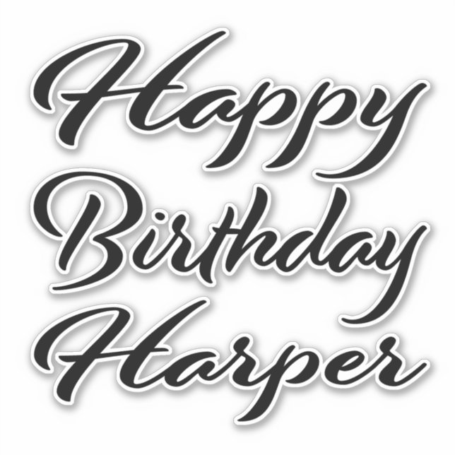 Sticker Nom de Harper Prénom Anniversaire de la Broderie n (Devant)