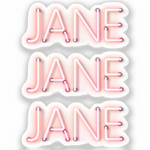 Sticker Nom de Jane en lumières de néon brillantes x3