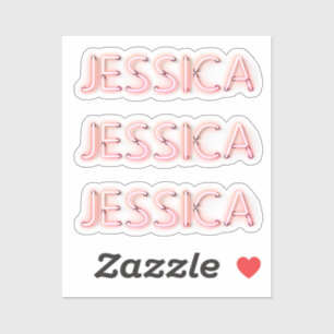 Sticker Nom de Jessica dans les néons brillants x3