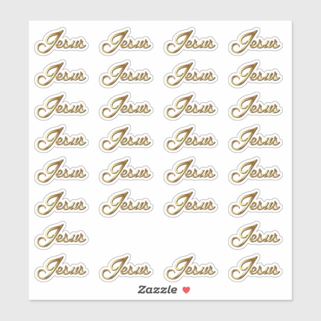 Sticker Nom de Jésus Calligraphie Texte Vinyl Contour (Feuille)