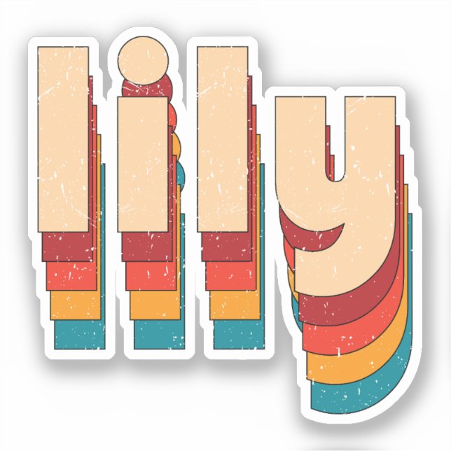 Sticker Nom de la famille rétro (Recto)