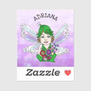 Sticker Nom de la fée Whimsical personnalisée  