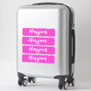 Sticker Nom de la fille rose personnalisée, Cool valise un