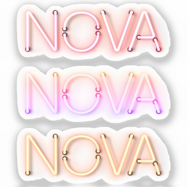 Sticker Nom de la nouvelle dans les néons x3 (Recto)