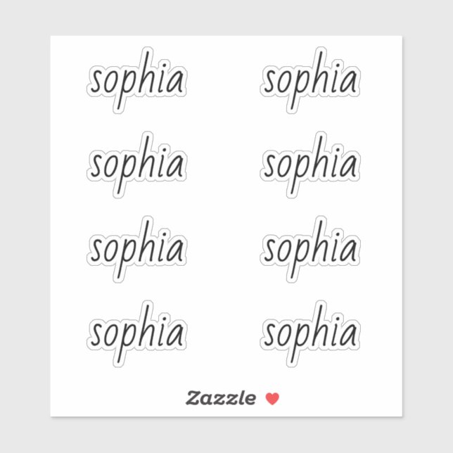 Sticker Nom de la typographie moderne simple (Feuille)