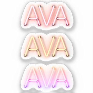 Sticker Nom de l'Ava dans les néons lumineux x3