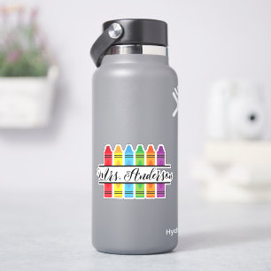 Sticker Nom de l'enseignant Monogramme avec Crayons