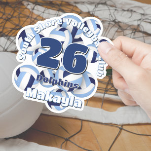 Sticker nom de l'équipe de volleyballs bleu marine