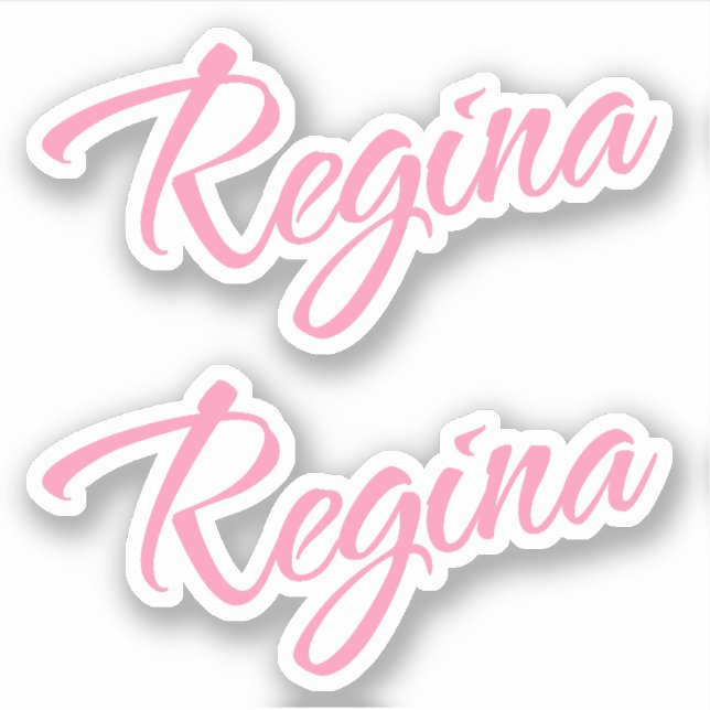 Sticker Nom de Regina en rose x2 (Devant)
