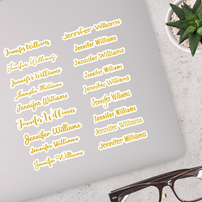 Sticker Nom d'écriture moderne (18 styles) - Or (Créateur téléchargé)